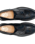 Elegant Blue Leather Brogue Shoes