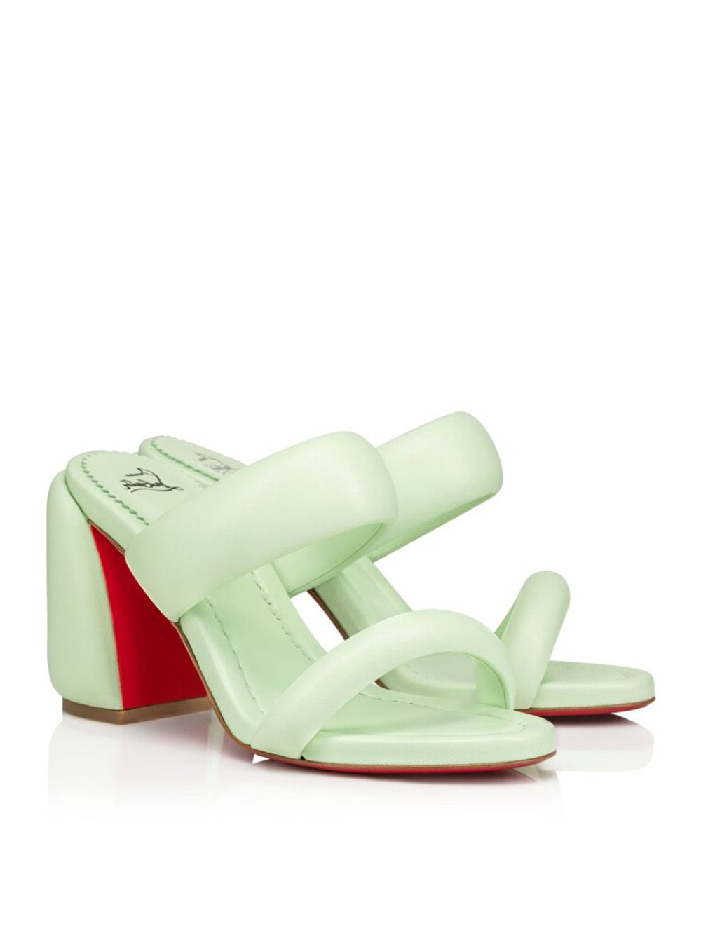 Emerald Elegance Leather Mules