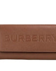 Porter Tan Grained Leather Embossed Continental Clutch Flap Wallet Brown