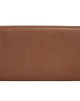 Porter Tan Grained Leather Embossed Continental Clutch Flap Wallet Brown