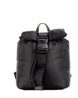 Jeans Couture Small Black Puffy Nylon Safety Buckle Backpack Book Bag