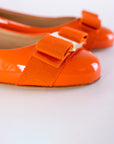 Elegant Orange Leather Ballerinas