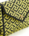 Radiant Yellow Canvas-Leather Pouch Shoulder Bag