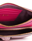 Elegant Pink Leather Pouch Clutch