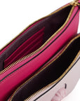 Elegant Pink Leather Pouch Clutch