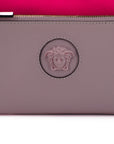 Elegant Pink Leather Pouch Clutch