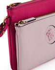 Elegant Pink Leather Pouch Clutch