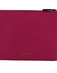 Elegant Pink Leather Pouch Clutch