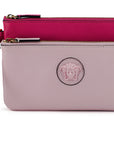 Elegant Pink Leather Pouch Clutch