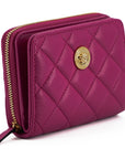 Elegant Purple Quilted Leather Wallet