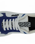 Elegant Blue and White Leather Sneakers