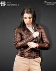 Women's Biker Leather Jacket - Nyx
