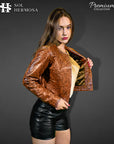 Women's Snake Leather Jacket - Jane