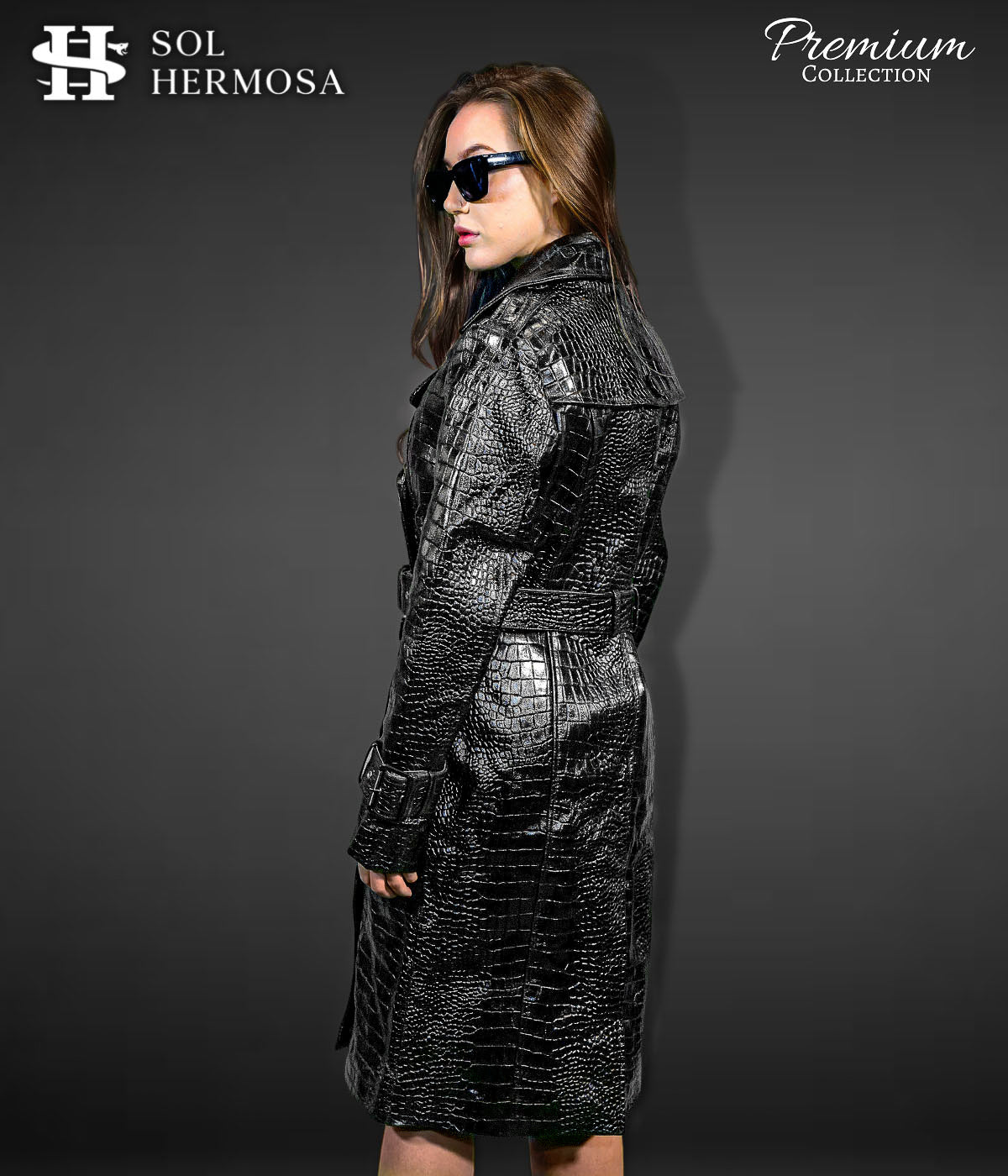 Women&#39;s Leather Trench Coat - Artemis