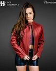 Leather Bomber Jacket For Women - Ananke