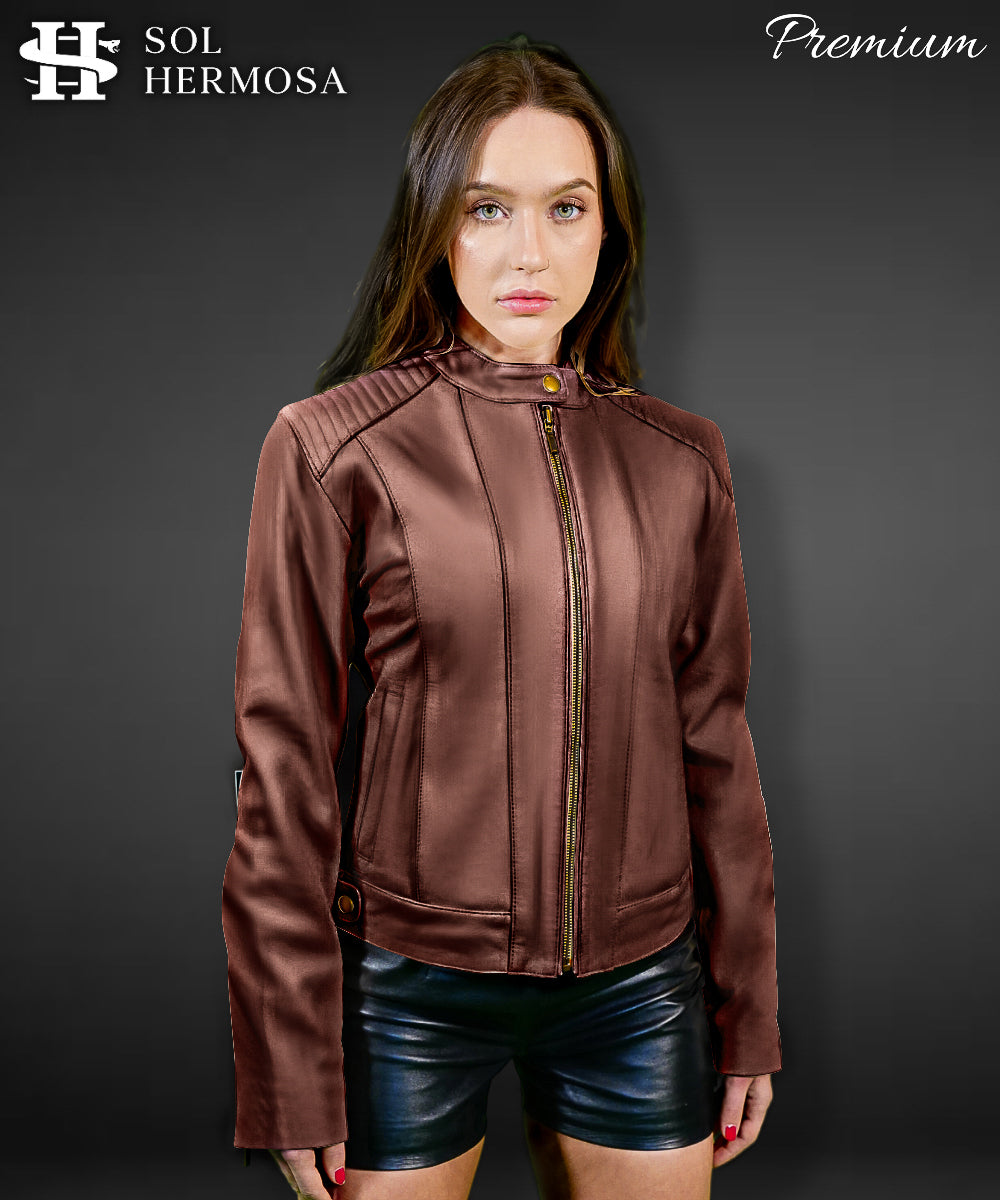 Women&#39;s Leather Jacket - Ananke