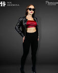 Women's Leather Bomber Jacket - Dione