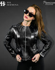 Leather Bomber Jacket For Women - Dione