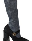 Glamorous Crystal-Embellished Booties