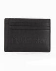 Chase Black Branded Embossed Logo Leather Money Clip Card Case Wallet