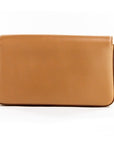 Grace Small Nutmeg Smooth Leather Flap Crossbody Clutch Handbag Purse