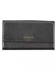 Elegant Dual-Part Leather Wallet in Classic Black