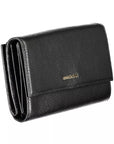 Elegant Dual-Part Leather Wallet in Classic Black