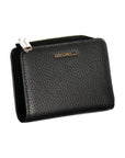 Elegant Black Leather Double Compartment Wallet