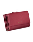 Elegant Dual-Compartment Pink Leather Wallet