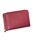 Elegant Pink Leather Zip Wallet