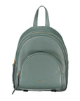 Chic Green Leather Backpack with Adjustable Straps