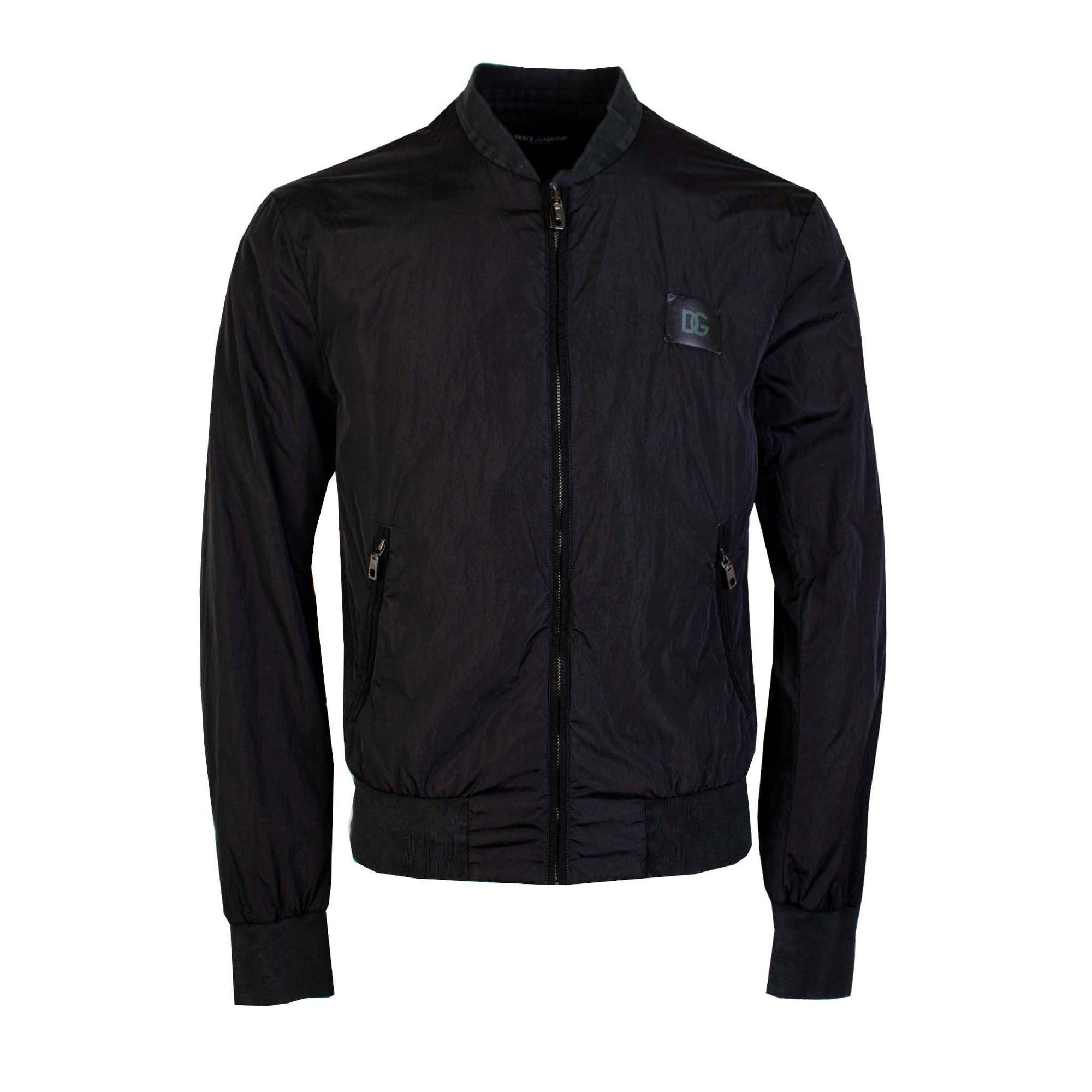 Sleek Black Bomber Jacket for the Dapper Gentleman