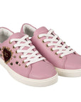 Antique Pink Nappa Calfskin Sneakers with Studs