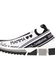 Elegant Monochrome Printed Stretch Sneakers