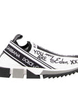 Elegant Monochrome Printed Stretch Sneakers