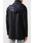 Elegant Dark Blue Technical Fabric Coat