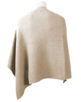 Chic V-Neck Cashmere Poncho in Beige