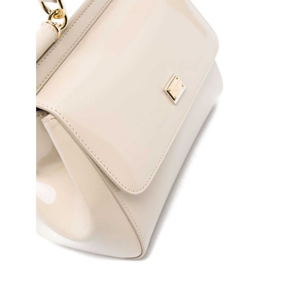 Elegant Patent Leather Sicily Bag in Beige Sol Hermosa Inc