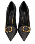 Elegant Buckle Leather Pumps in Black