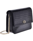 Elegant Python-Print Calfskin Shoulder Bag