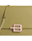 Chic Pistachio Calfskin Shoulder Bag