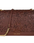 Elegant Floral Leather Shoulder Bag