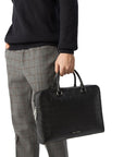 Elegant Checkered Calfskin Document Holder Bag