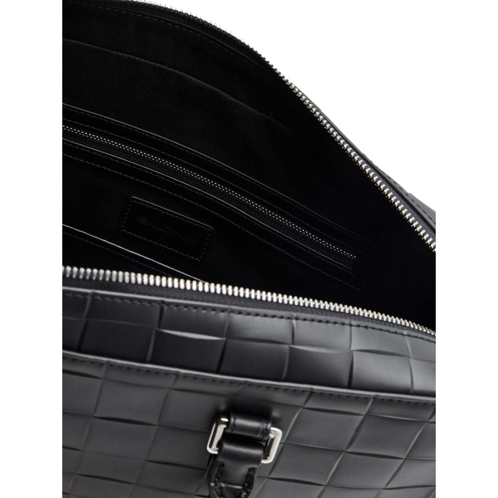 Elegant Checkered Calfskin Document Holder Bag