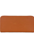 Elegant Orange Leather Wallet with Zipper