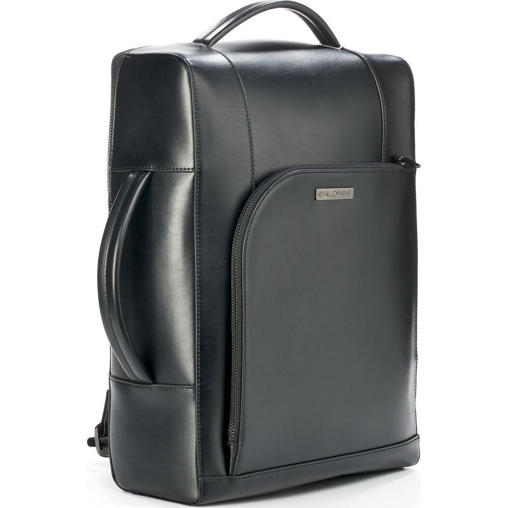 Elegant Black Calfskin Men&#39;s Backpack
