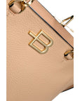 Chic Nude Textured Calfskin Handbag