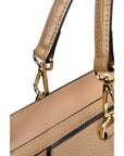 Chic Nude Textured Calfskin Handbag