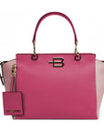 Elegant Fuchsia Textured Calfskin Handbag