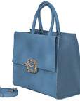 Chic Calfskin Handbag with Magnet Detail